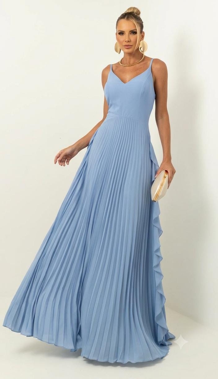 Vestido saia plissada