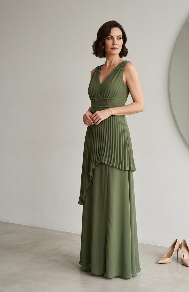 Vestido Detalhe Plissado